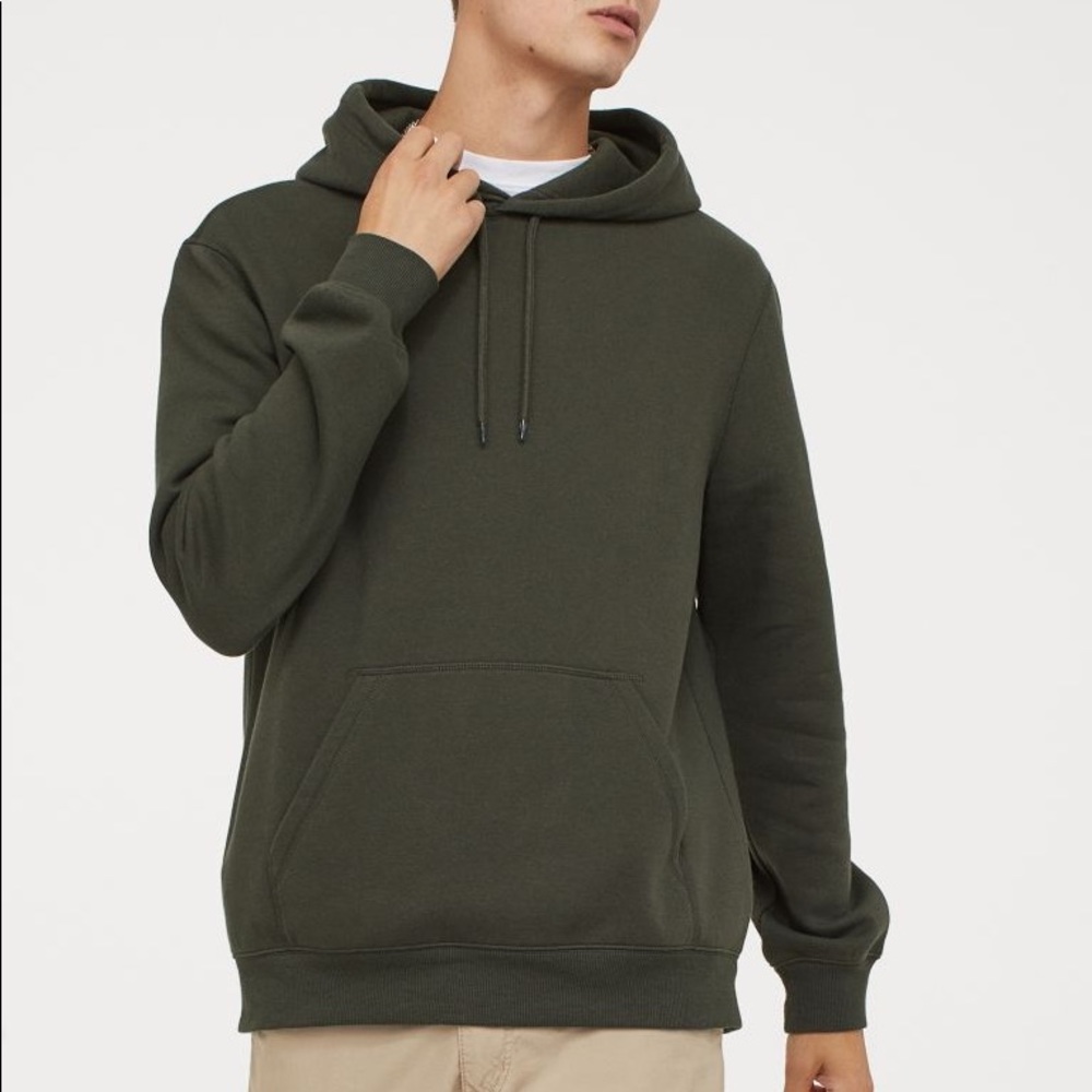 H&M Relaxed Fit Hoodie in Olive/Khaki Green